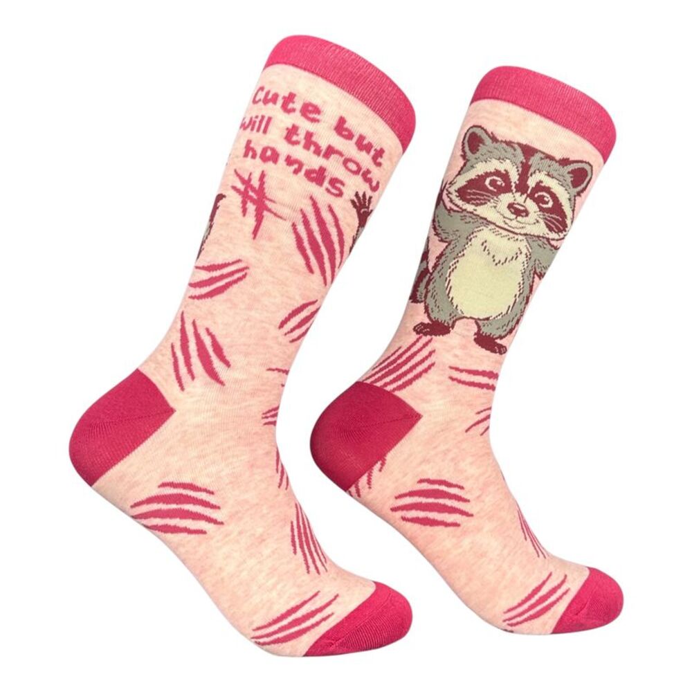 Cute But Will Throw Hands Socks Funny Sarcastic Footwear For Ladies